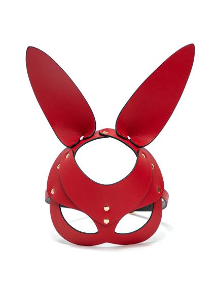 Deri Tavşan Maske Kırmızı