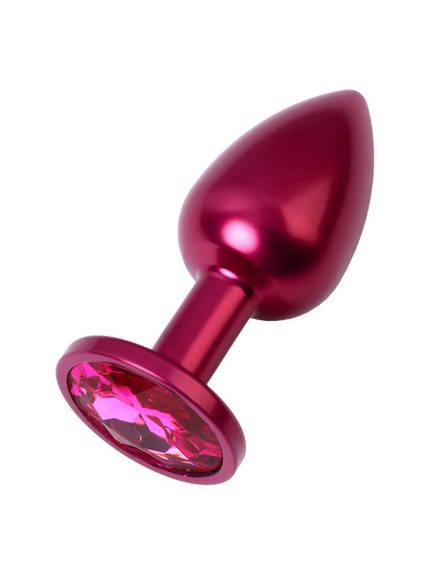 Metal Pembe Taşlı Kırmızı Anal Plug Küçük Boy