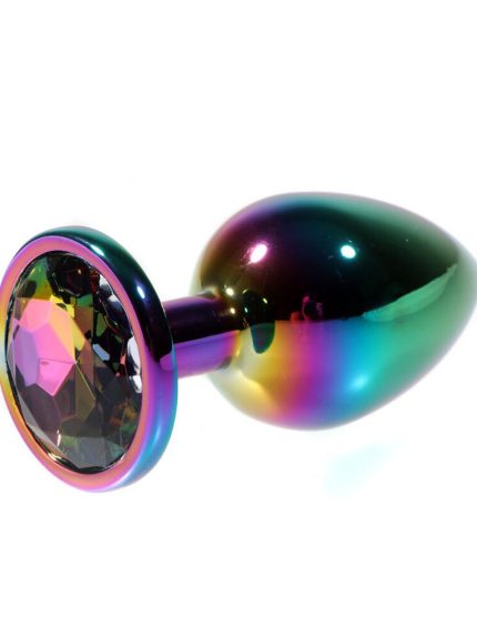 Metal Rainbow Taşlı Rainbow Anal Plug Küçük Boy