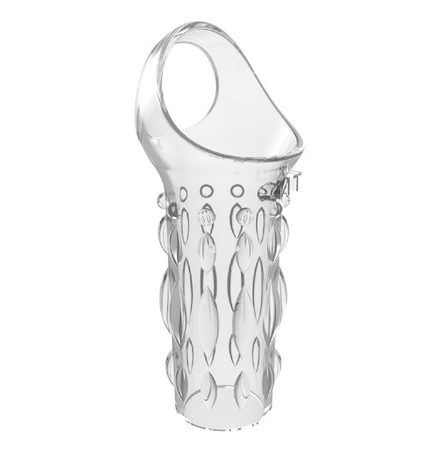 11,5 Cm Silikon Şeffaf Tırtıklı Penis Kılıfı