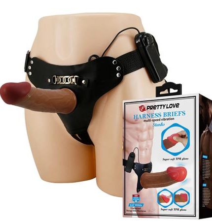 17,5 Cm Belden Bağlamalı İçi Boş Titreşimli Testissiz Protez Melez Penis