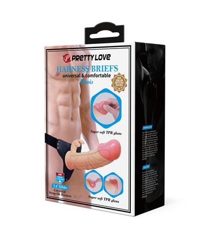 19 Cm Belden Bağlamalı İçi Boş Klitoris Uyarıcılı Protez Penis - Mavis