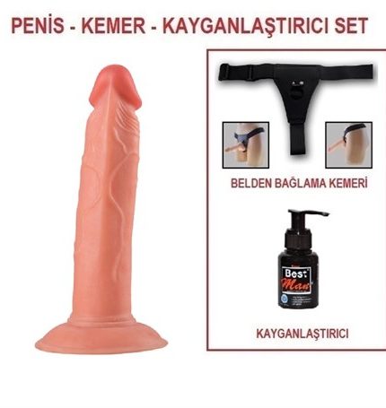 19 Cm Belden Bağlamalı Realistik Vantuzlu Testissiz Dildo Penis