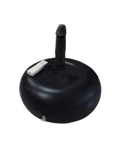 19 Cm Realistik Siyah İnflatable Pilates Toplu Vibratör Penis