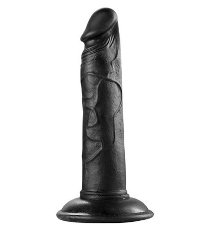 19 Cm Realistik Vantuzlu Testissiz Zenci Dildo Penis