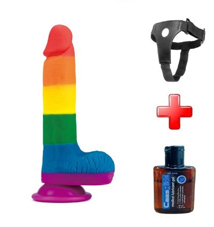 19,5 Cm Belden Bağlamalı Renkli Realistik Vantuzlu Dildo Penis