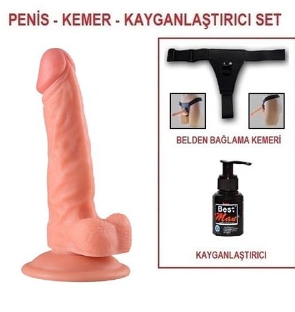 19,5 Cm Belden Bağlamalı Realistik Vantuzlu Dildo Penis