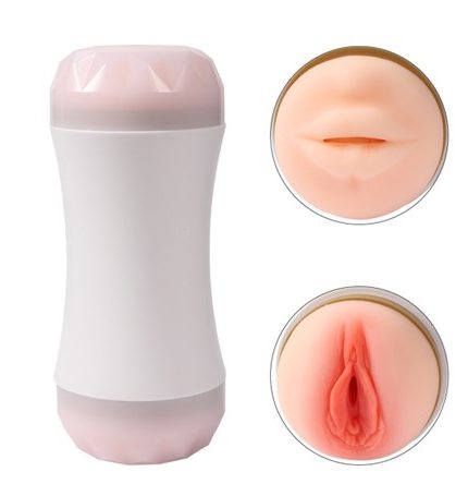 20 Cm Çift Taraflı Realistik Suni Oral & Vajinal Mastürbatör