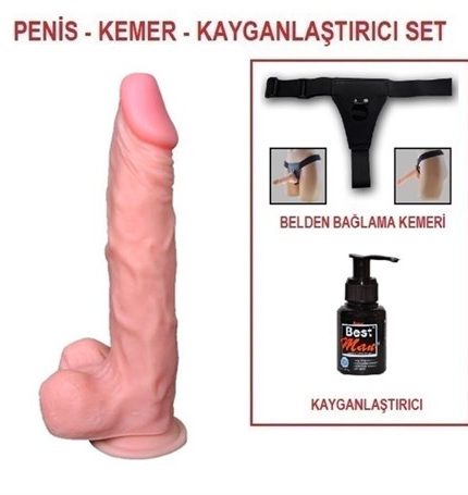 21 Cm Belden Bağlamalı Gerçekçi Dildo Penis Set