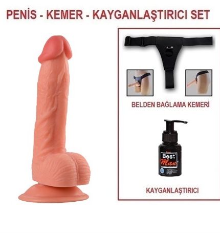 21 Cm Belden Bağlamalı Realistik Vantuzlu Dildo Penis