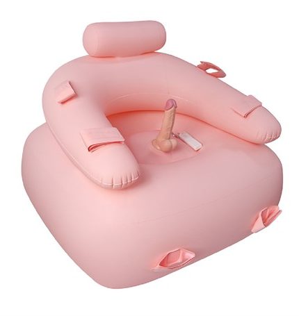 21 Cm Titreşimli Penis & El Ve Ayak Bağlamalı Şişirilebilir Fantezi Aşk Koltuğu