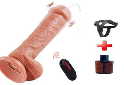 21,5 Cm Belden Bağlamalı Uzaktan Kumandalı Su Fışkırtmalı Vantuzlu Realistik Dildo Penis