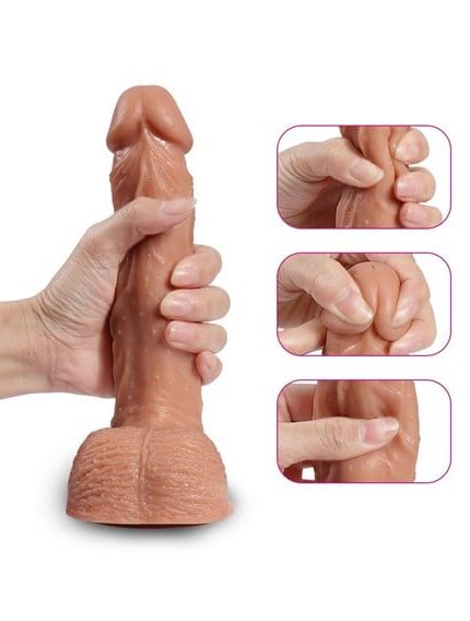 22 Cm İleri Geri Hareketli Gerçekçi Silikon Vantuzlu Penis - Hill