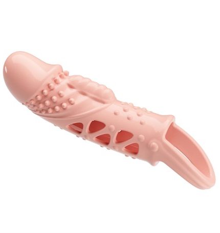 2,5 Cm Dolgu Uzatmalı Titreşimli Penis Kılıfı Prezervatif Vibratör