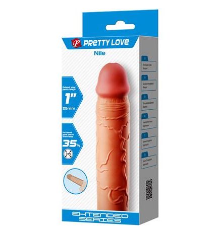 2,5 Cm Dolgulu Premium Ten Rengi Silikon Penis Kılıfı - Nile