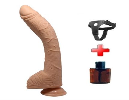 28 Cm Belden Bağlamalı Gerçekçi Kalın Dildo Penis - Alex