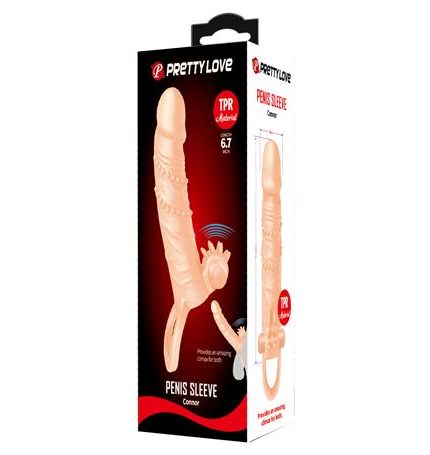 4 Cm Dolgu Uzatmalı Titreşimli Penis Kılıfı Prezervatif Vibratör - Connor