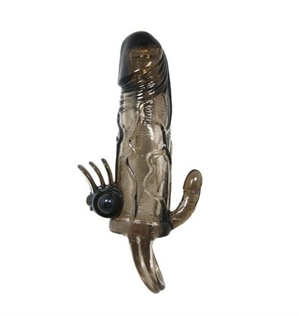 4 Cm Uzatmalı Anal Vajinal Ve Klitoral Uyarıcılı Titreşimli Penis Kılıfı