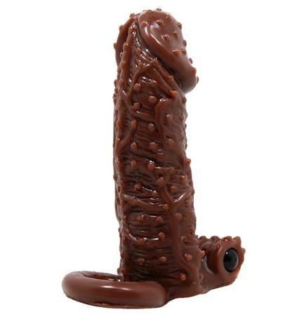 4 Cm Uzatmalı Titreşimli Tırtıklı Penis Kılıfı