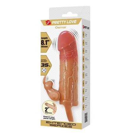 5 Cm Dolgu Uzatmalı Titreşimli Penis Kılıfı Prezervatif Vibratör - Osmar