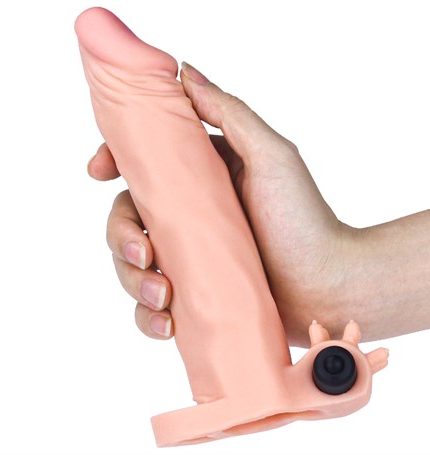 5 Cm Uzatmalı Realistik Titreşimli Penis Kılıfı X-TENDER
