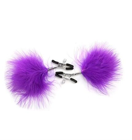 BDSM Tüylü Göğüs Ucu Kelepçesi