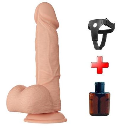 Belden Bağlamalı 21.8 Cm Gerçekçi Kalın Dildo Penis - Bahamut