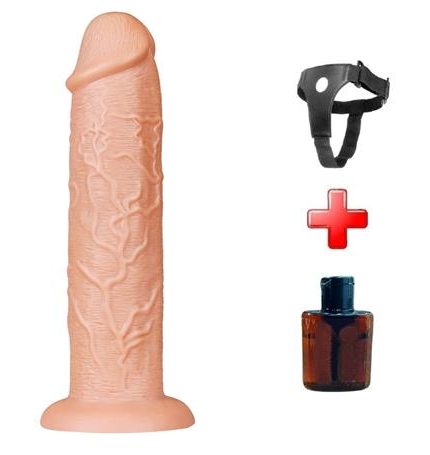 Belden Bağlamalı 28 Cm Gerçekçi Testissiz Kalın Dildo Penis