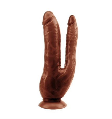 İki Uçlu Vantuzlu Realistik Çatal Melez Dildo Penis