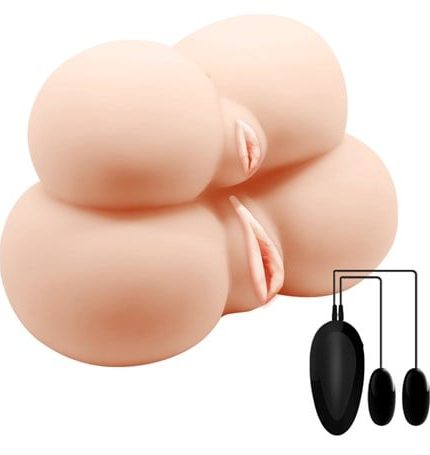 İkiz Titreşimli Sesli Realistik Kalça Suni Vajina Anal Mastürbatör