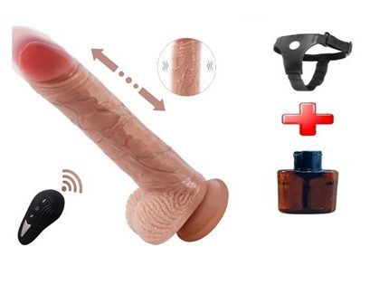 USB Manyetik Şarjlı 20 Cm Belden Bağlamalı İleri Geri Hareketli Titreşimli Dildo