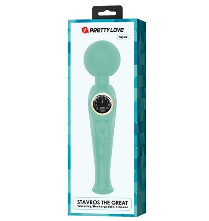 USB Şarjlı Led Göstergeli Klitoris Uyarıcılı Bayan Masaj Vibratör Turkuaz - Skyler