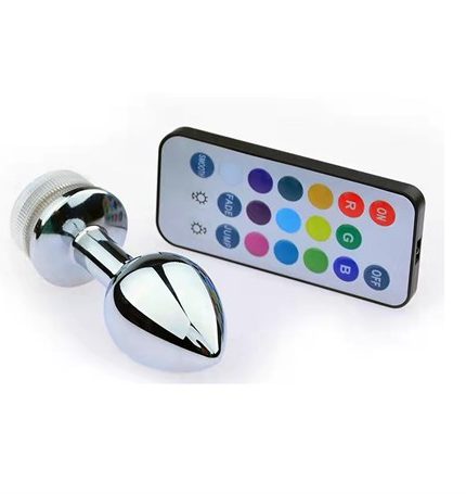 Uzaktan Kumandalı Led Işıklı Küçük Boy Çelik  Anal Plug