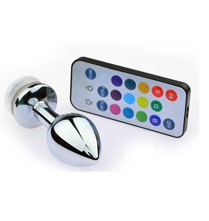 Uzaktan Kumandalı Led Işıklı Orta Boy Çelik Anal Plug