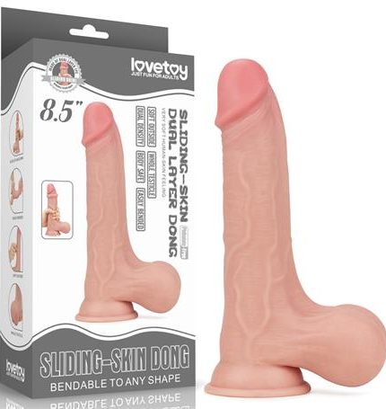 Yeni Nesil Çift Katmanlı 22 Cm Realistik Dildo Penis