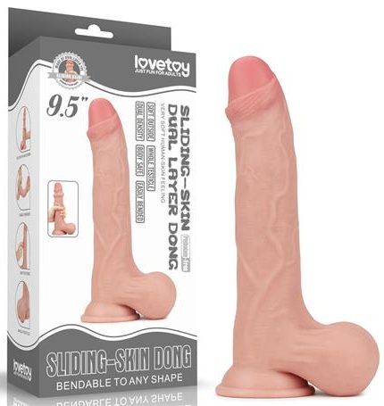 Yeni Nesil Çift Katmanlı 24,5 Cm Realistik Dildo Penis