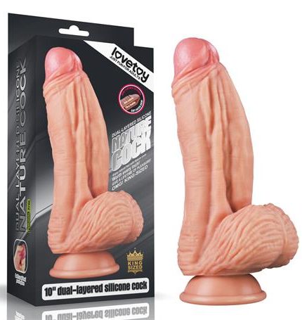 Yeni Nesil Çift Katmanlı 24,5 Cm Realistik Dildo Penis