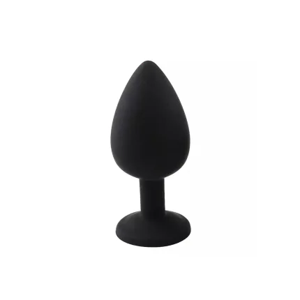 Elmas Taşlı Silikon Kaplı Anal Plug L Büyük Boy 9 Cm Siyah