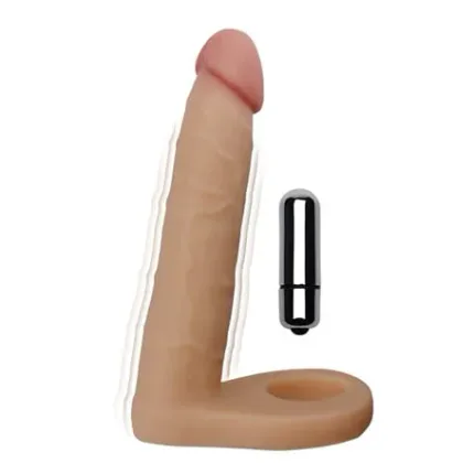 16 Cm Realistik Titreşimli Anal Dildo &amp; Penis Halkası