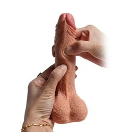 18,5 Cm Et Dokulu Full Realistik Gerçekçi Penis Kalın Dildo - Crowley