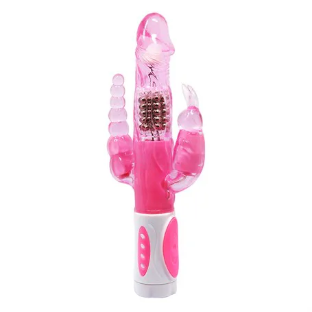 Oynar Başlı Klitoral &amp; Anal Uyarıcılı Teknolojik Vibratör Penis