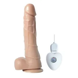 10 Titreşimli Oynar Başlı Usb Şarjlı 20 Cm Teknolojik Vibratör Penis - Super Man L