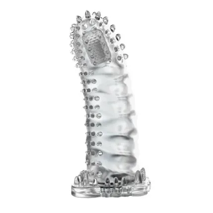 4 Cm Uzatmalı Eğik Titreşimli Şeffaf Penis Kılıfı