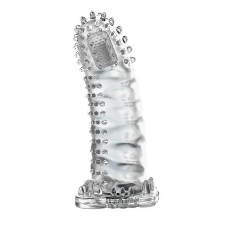 4 Cm Uzatmalı Eğik Titreşimli Şeffaf Penis Kılıfı