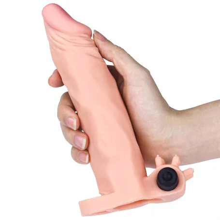 5 Cm Uzatmalı Realistik Titreşimli Penis Kılıfı X-Tender