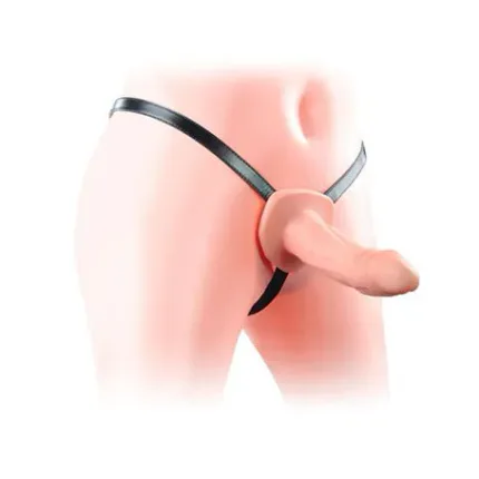 16 Cm İçi Boş Belden Bağlamalı Realistik Testissiz Penis Strapon