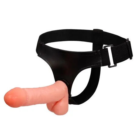 17,5 Cm Belden Bağlamalı İçi Dolu Strapon Penis