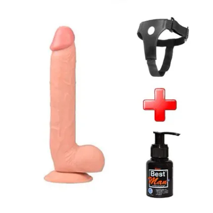 26 Cm Belden Bağlamalı Vantuzlu Realistik Penis Anal Vajinal Dildo