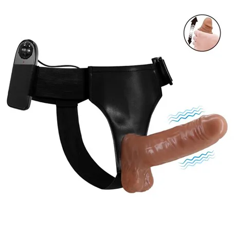 16 Cm Yeni Nesil Belden Bağlamalı İçi Dolu Titreşimli Strapon Penis