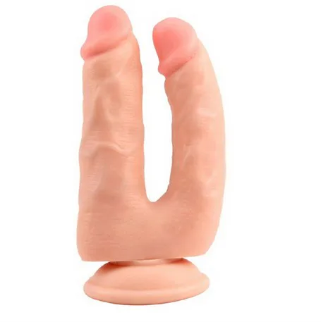 İki Uçlu Vantuzlu Realistik Çatal Dildo